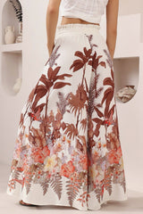 Charli Pants - Paper Bag High Waisted Wide Leg Pants in Azriel Print