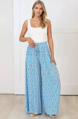 Charli Pants -  Paper Bag High Waisted Wide Leg Pants in Dory Print