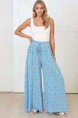 Charli Pants -  Paper Bag High Waisted Wide Leg Pants in Dory Print