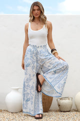 Charli Pants -  Paper Bag High Waisted Wide Leg Pants in Josie Print