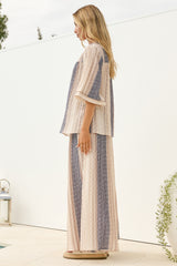 Charli Pants - Paper Bag High Waisted Wide Leg Pants in Millaray Print