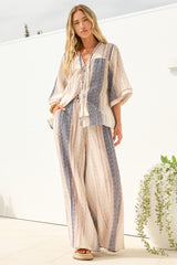 Charli Pants - Paper Bag High Waisted Wide Leg Pants in Millaray Print