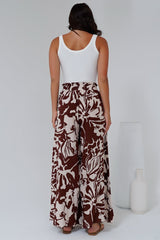 Charli Pants - Paper Bag High Waisted Wide Leg Pants in Mondo Print