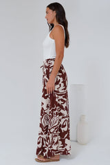 Charli Pants - Paper Bag High Waisted Wide Leg Pants in Mondo Print