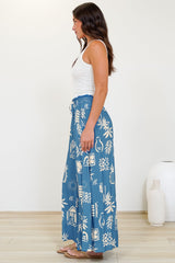Charli Pants - Paper Bag High Waisted Wide Leg Pants in Quanda Print