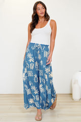 Charli Pants - Paper Bag High Waisted Wide Leg Pants in Quanda Print
