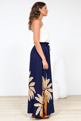 Charli Pants -  Paper Bag High Waisted Wide Leg Pants in Raphael Print