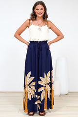 Charli Pants -  Paper Bag High Waisted Wide Leg Pants in Raphael Print