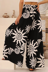 Charli Pants -  Paper Bag High Waisted Wide Leg Pants in Raylee Print