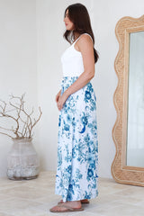 Charli Pants -  Paper Bag High Waisted Wide Leg Pants in Runa Print