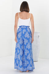 Charli Pants -  Paper Bag High Waisted Wide Leg Pants in Bridgette Print