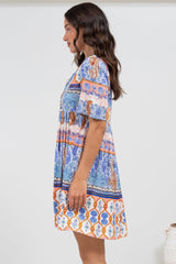 Chia Mini Dress - Babydoll Dress in Belly Print