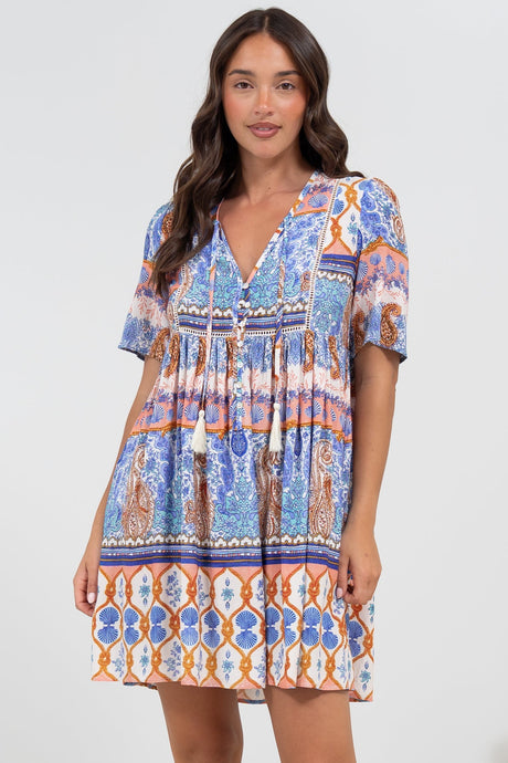 Chia Mini Dress - Babydoll Dress in Belly Print
