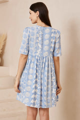 Chia Mini Dress - Babydoll Dress in Cordelia Print