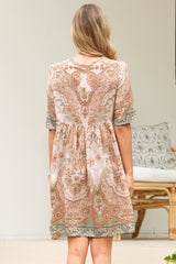 Chia Mini Dress - Babydoll Dress in Gwendolyn Print