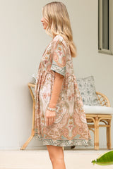 Chia Mini Dress - Babydoll Dress in Gwendolyn Print