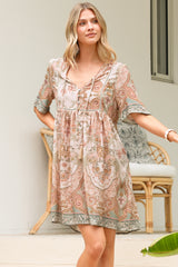 Chia Mini Dress - Babydoll Dress in Gwendolyn Print