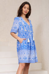 Chia Mini Dress - Babydoll Dress in Melina Print