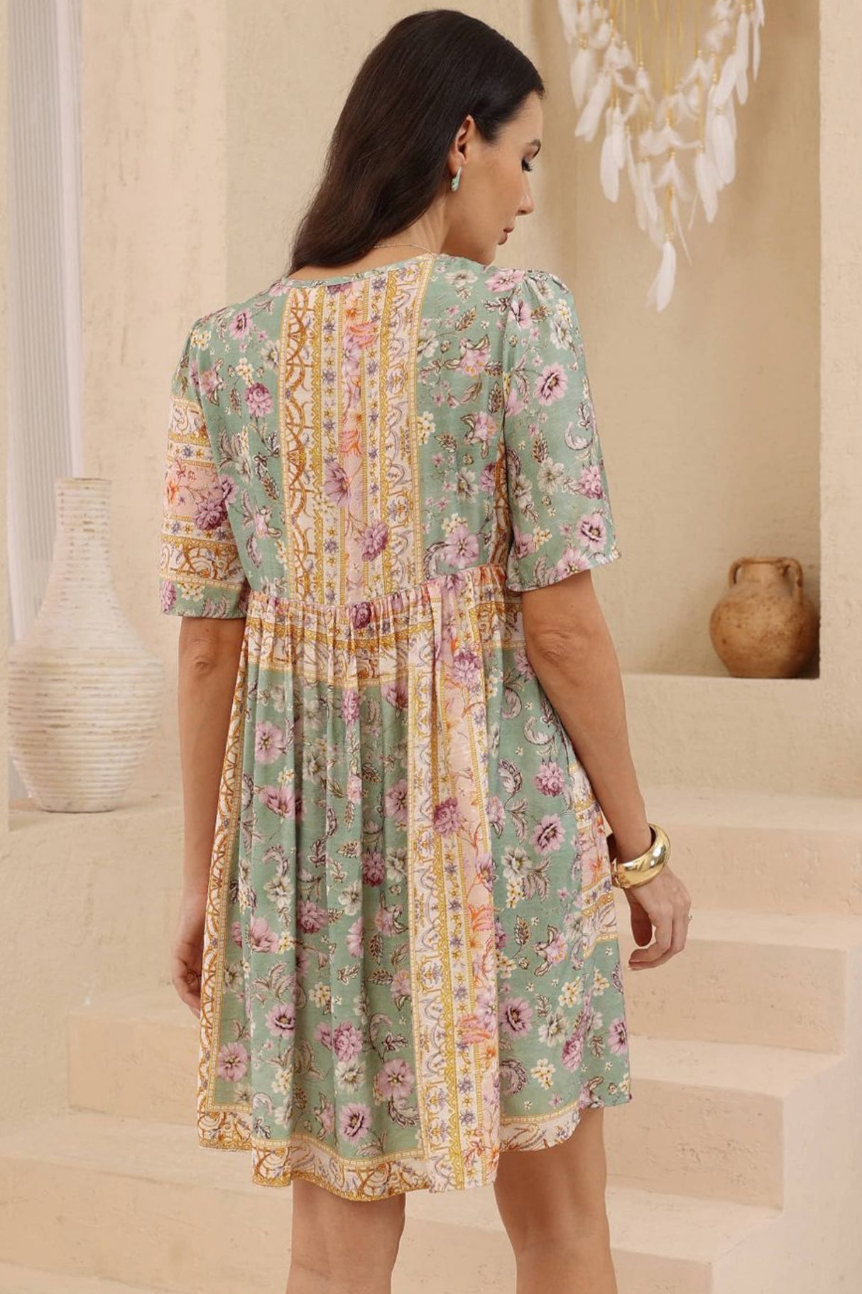 Chia Mini Dress - Babydoll Dress in Ottilie Print