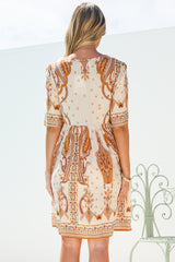 Chia Mini Dress - Babydoll Dress in Sedona Print