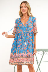 Chia Mini Dress - Babydoll Dress in Tamra Print