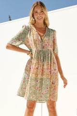 Chia Mini Dress - Babydoll Dress in Ottilie Print