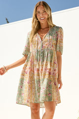 Chia Mini Dress - Babydoll Dress in Ottilie Print