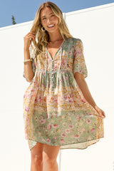 Chia Mini Dress - Babydoll Dress in Ottilie Print