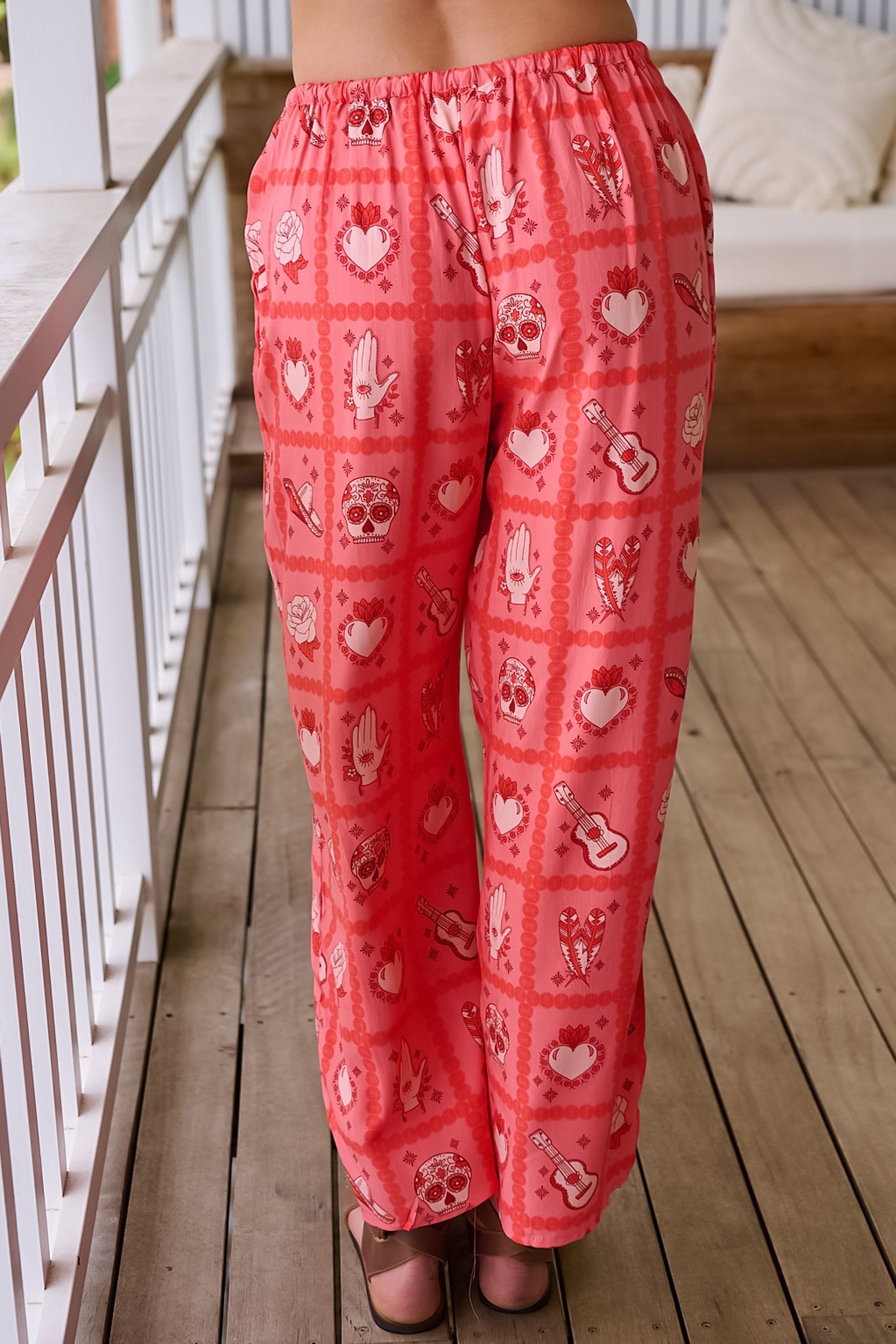 JAASE - Cici Pants: Mid Rise Relaxed Wide Leg Pant in Zamora Print