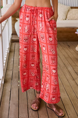 JAASE - Cici Pants: Mid Rise Relaxed Wide Leg Pant in Zamora Print