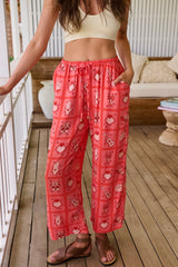 JAASE - Cici Pants: Mid Rise Relaxed Wide Leg Pant in Zamora Print