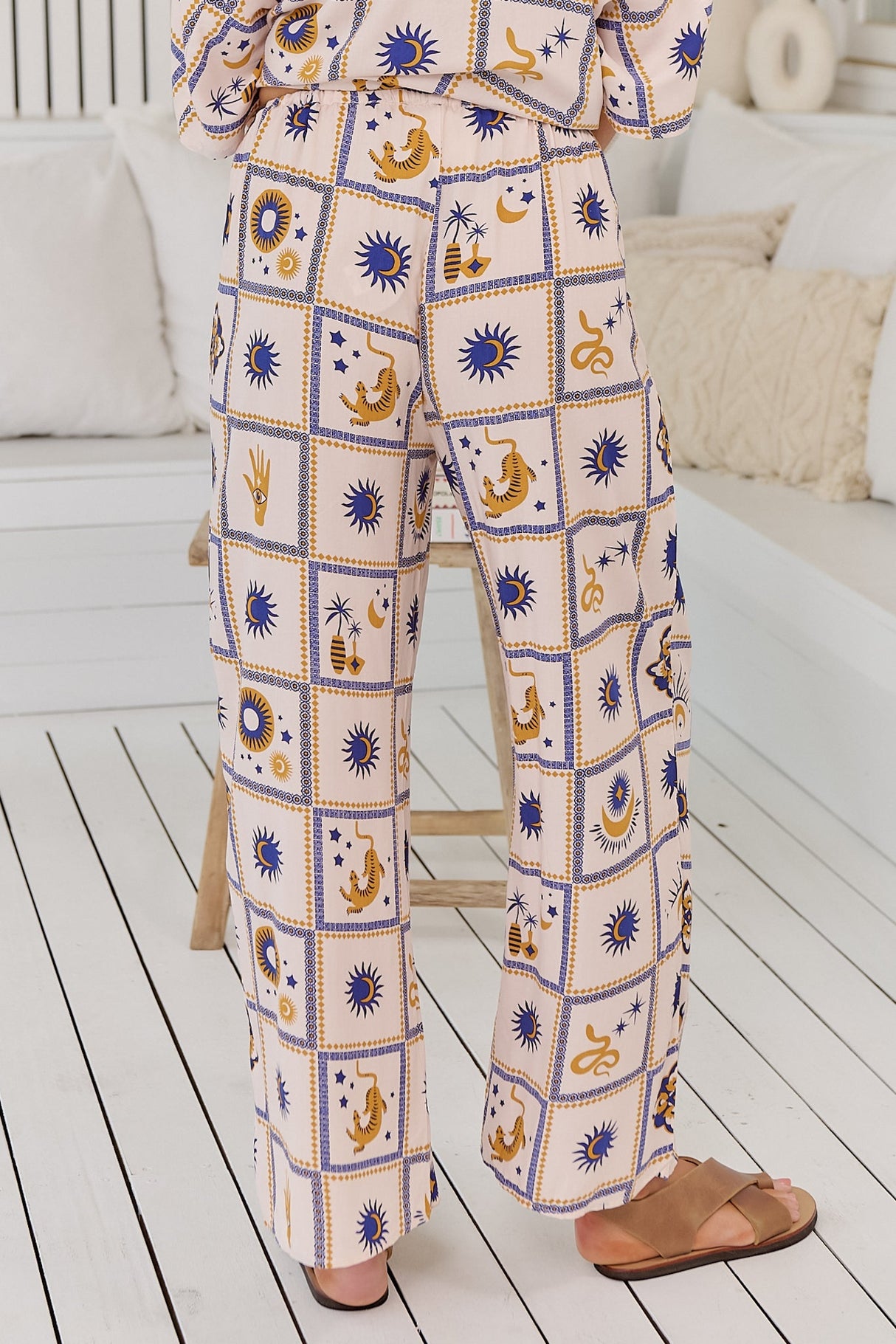 JAASE - Cici Pants: Mid Rise Relaxed Wide Leg Pant in Oracle Print