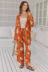 JAASE - Cici Pants: Mid Rise Relaxed Wide Leg Pant in Sina Print