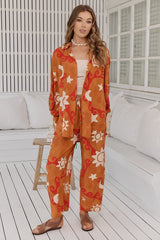 JAASE - Cici Pants: Mid Rise Relaxed Wide Leg Pant in Sina Print