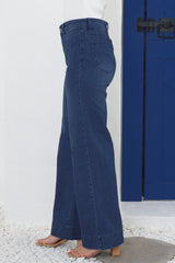 Cindy Wide Leg Jean in Dark Denim