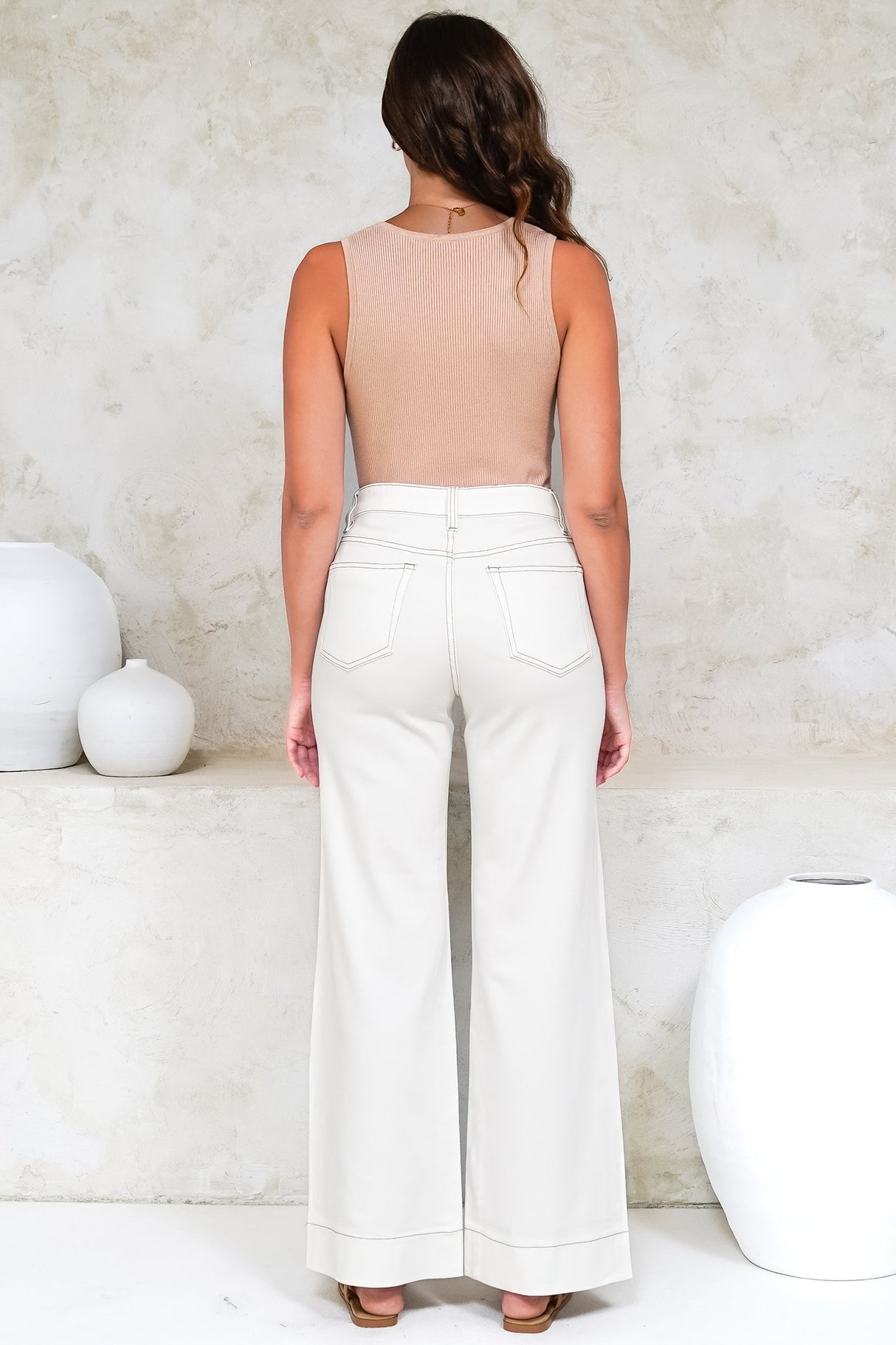Cindy Wide Leg Jeans in White