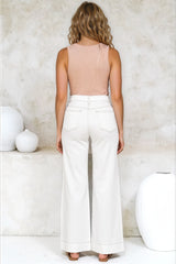 Cindy Wide Leg Jeans in White