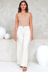 Cindy Wide Leg Jeans in White