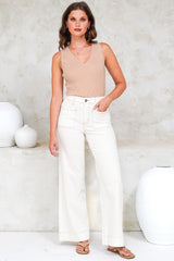 Cindy Wide Leg Jeans in White