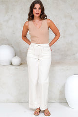 Cindy Wide Leg Jeans in White