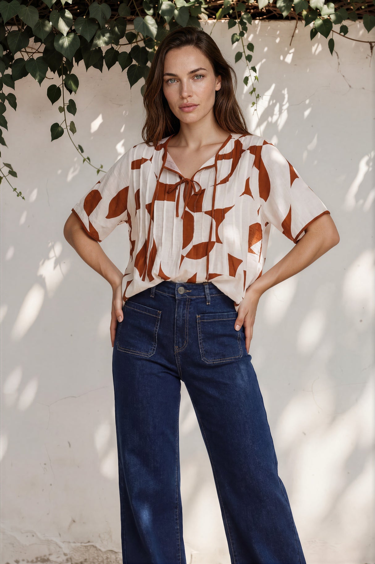 Model wearing Cindy Jeans in Indigo from Salty Crush