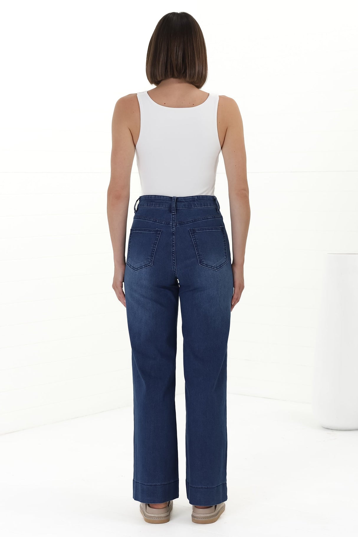 Cindy Wide Leg Jean in Dark Denim