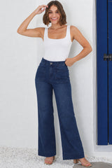 Cindy Wide Leg Jeans in Dark Denim