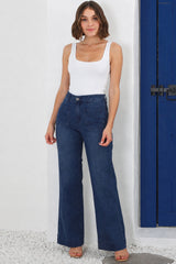 Cindy Wide Leg Jeans in Dark Denim