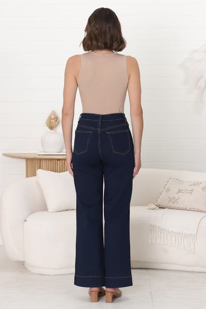 Cindy Wide Leg Jeans in Indigo