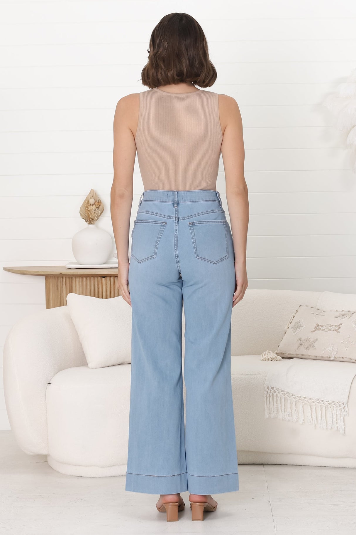 Cindy Wide Leg Jeans in Light Denim