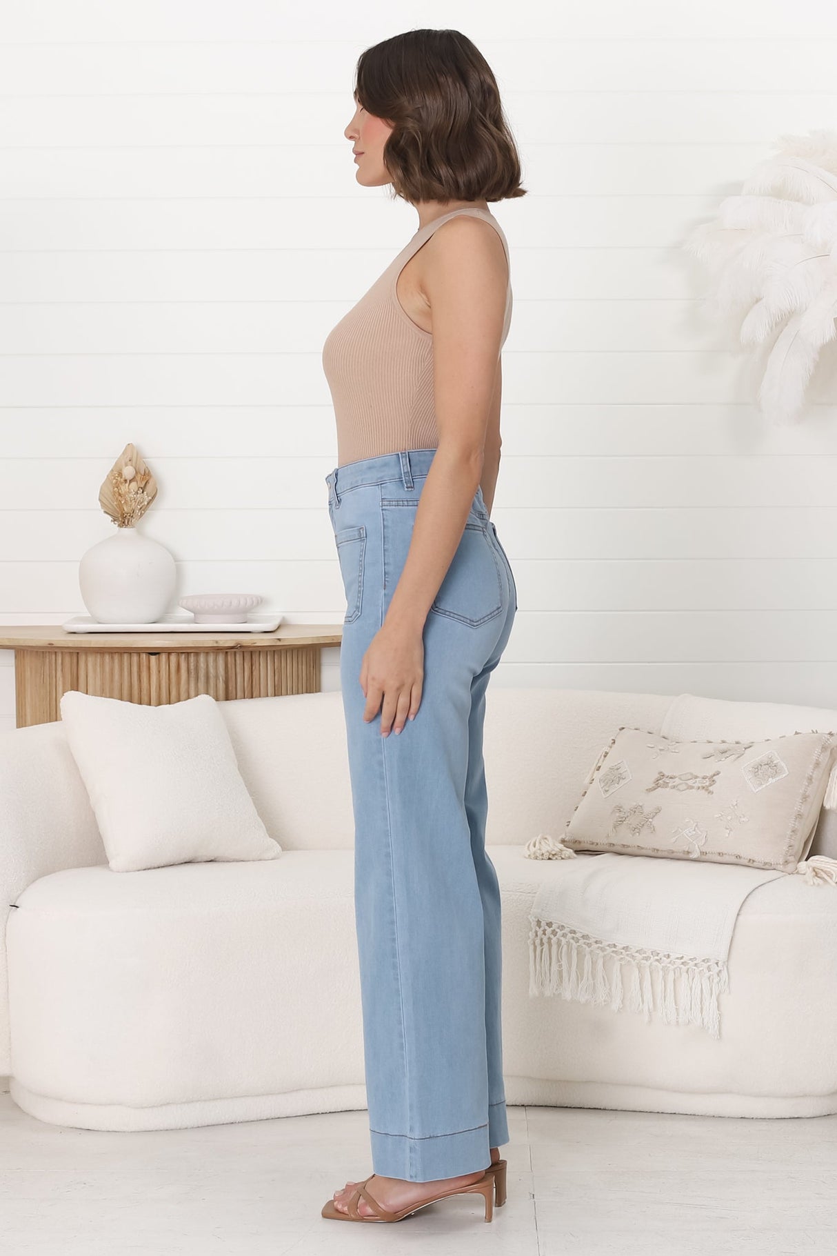 Cindy Wide Leg Jeans in Light Denim