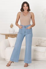 Cindy Wide Leg Jeans in Light Denim