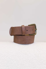 Creed PU Leather Gold Buckle Belt - Brown