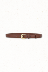 Cruz PU Leather Gold Buckle Thin Belt Set - Black/Brown
